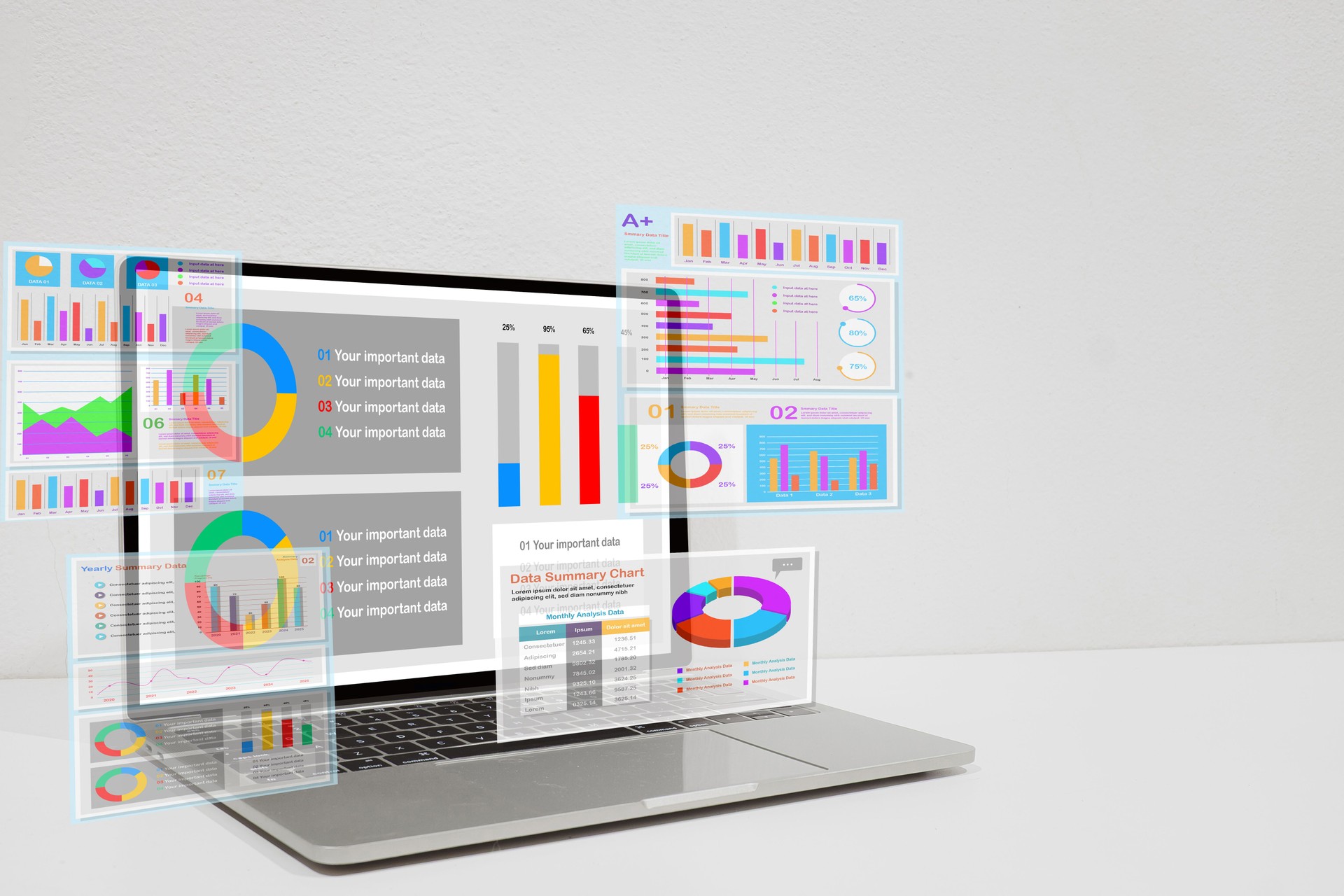 Business Intelligence and Big Data Analytics Dashboard Concept